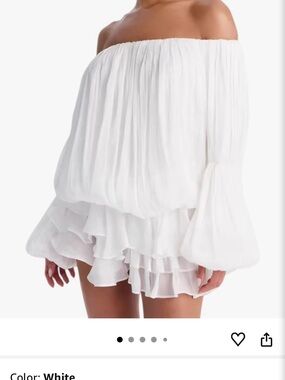 White Off-Shoulder Ruffled Mini Dress